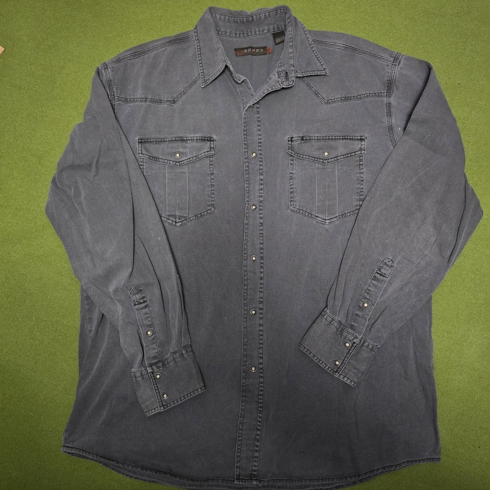 Roper Gray Casual Button Down Shirt